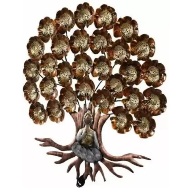 Big-Buddha-Wall-Art-Double-Layer-Leaves-and-LED-Light