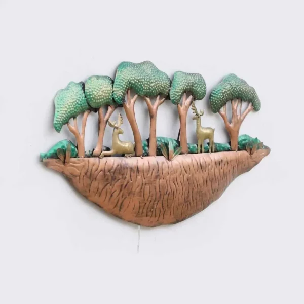 Big-metal-wall-art-with-deer-and-trees-for-living-room-or-bedroom