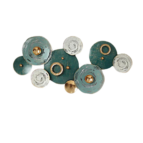 Circular-Motion-Metal-Wall-Art-Royal-Green-Multicolour-Design.