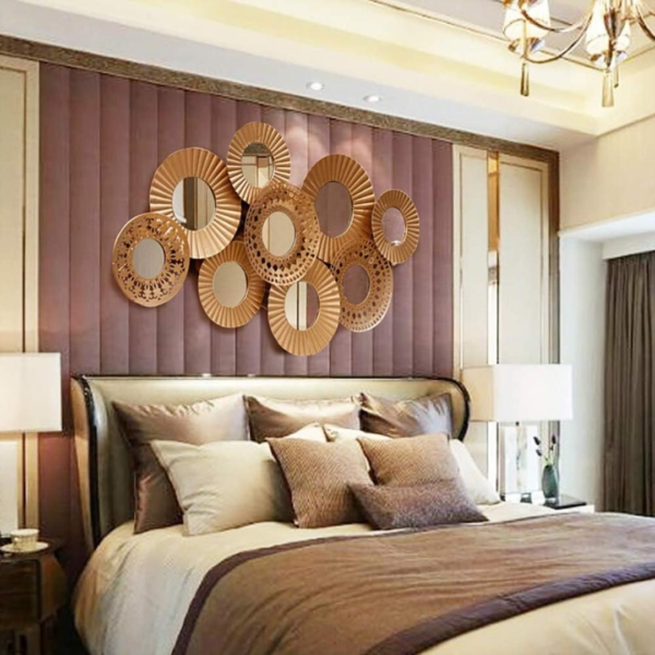Desert-Inspired Giant Metal Mirror - Stylish Wall Decor for Bedroom
