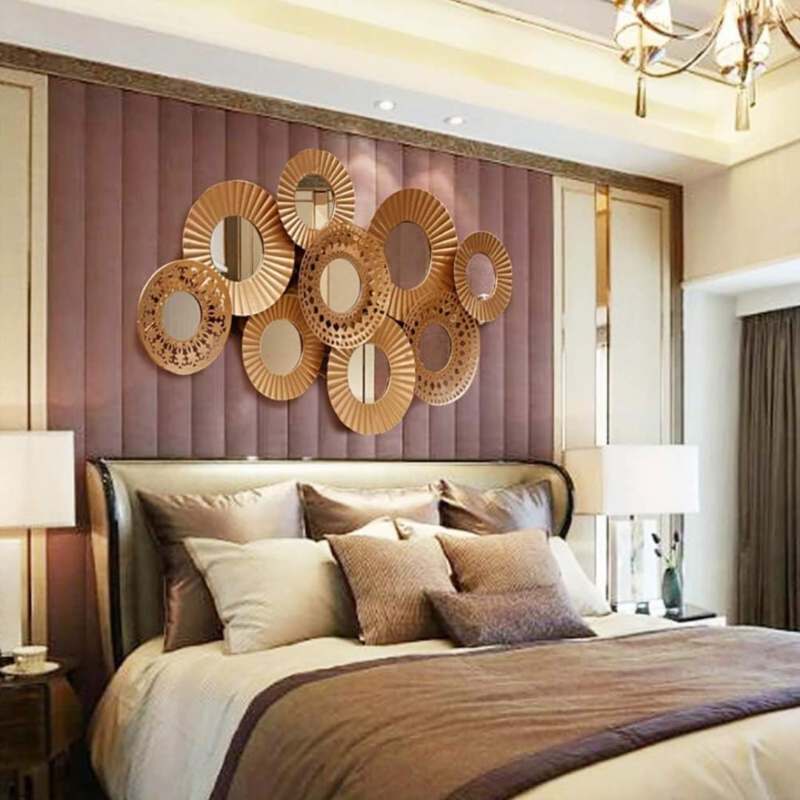 Desert-Inspired Giant Metal Mirror - Stylish Wall Decor for Bedroom