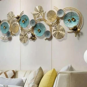 Elegant-Metal-Wall-Art-Round-Shell-Textured-Big-and-Beautiful