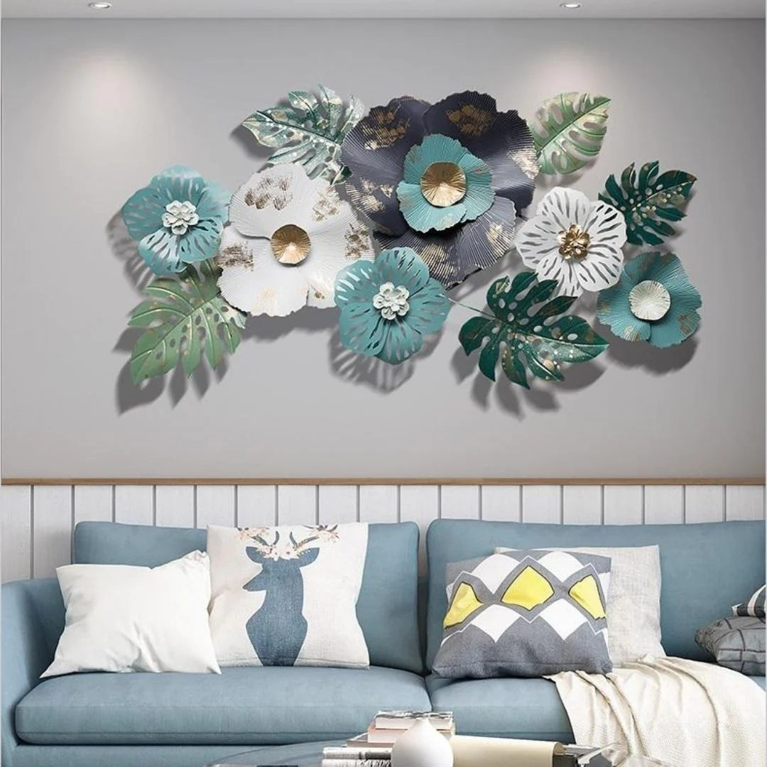 Elegant Metal Wall Hanging Decor with Floral Design