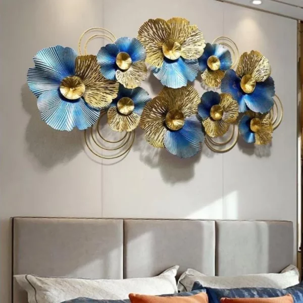 Floral-Metal-Wall-Sculpture-with-LED-Lights-Big-Size-48x24-Inches