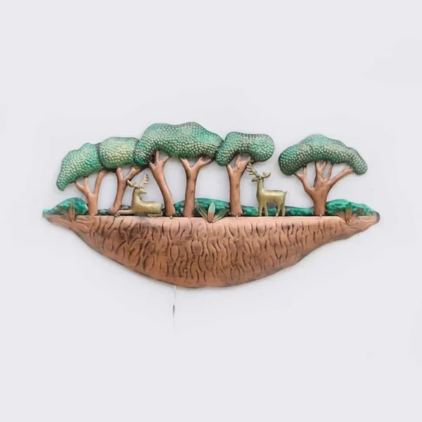 Giant-deer-in-forest-metal-wall-sculpture-with-LED-light