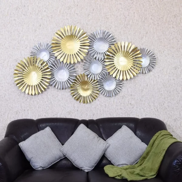 Handcrafted-Circular-Wall-Hanging-with-Golden-Leafy-Design