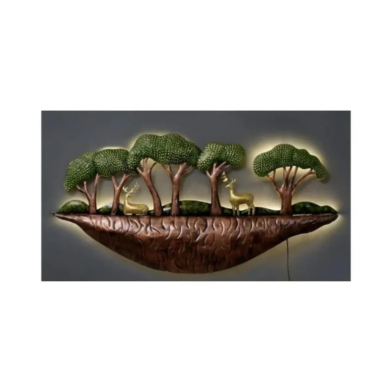 Handmade-metal-wall-art-with-LED-light
