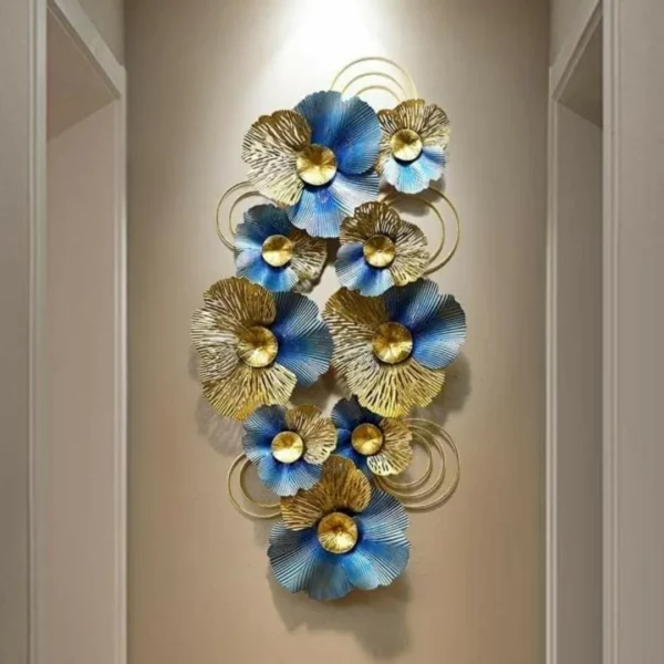 Huge-Blue-Golden-Iron-Leaf-Panel-Wall-Hanging-Bedroom-Decor
