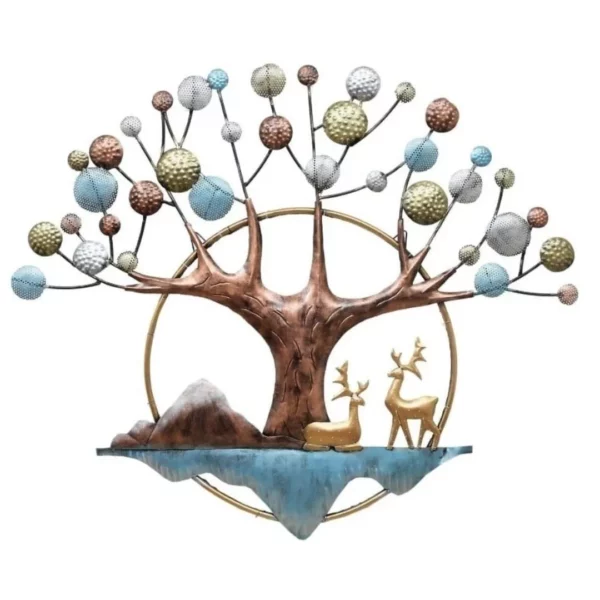 Huge-Deer-Under-Tree-Artwork-with-LED-Lights