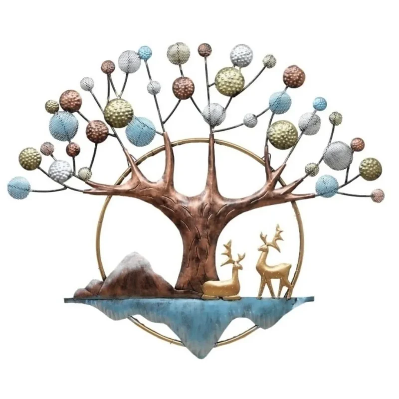 Huge-Deer-Under-Tree-Artwork-with-LED-Lights