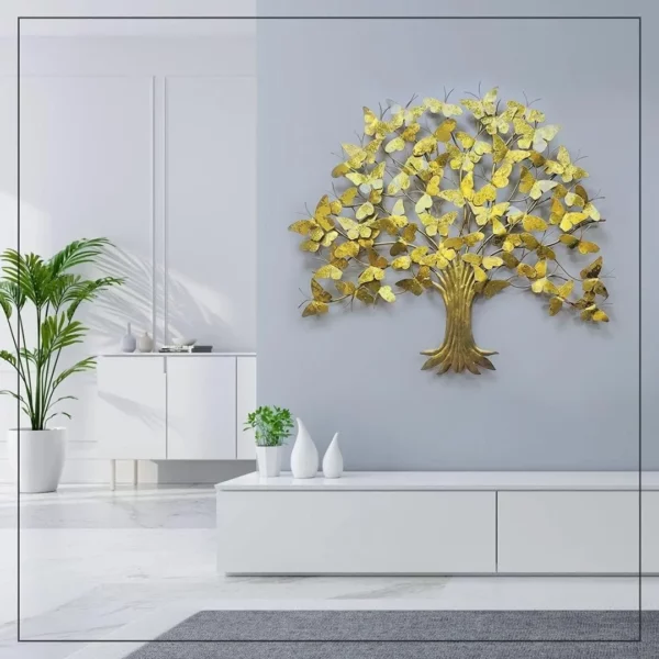 Huge-Golden-Butterfly-Tree-Wall-Art