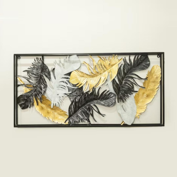 Huge Metal Feather Background Decor - Wall Hanging