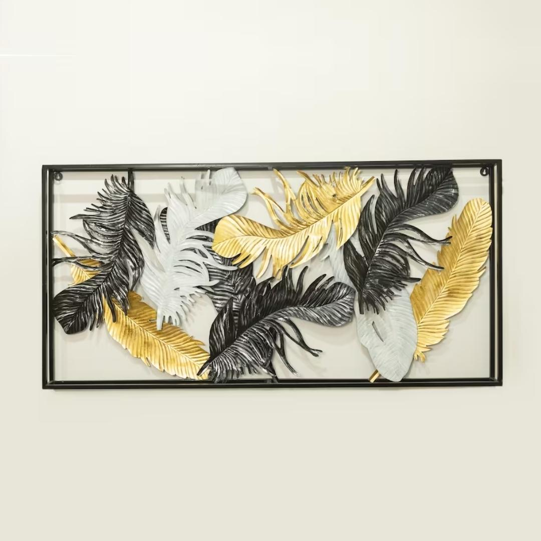 Huge Metal Feather Background Decor - Wall Hanging