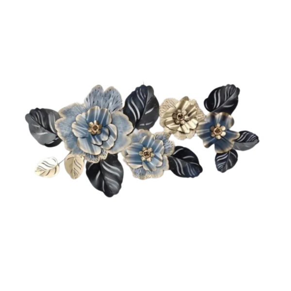 Buy 3D Metal Wall Art Sculpture with Antique Grey Golden Floral Decor Elegance to Living Space Online (48×24 Inches)