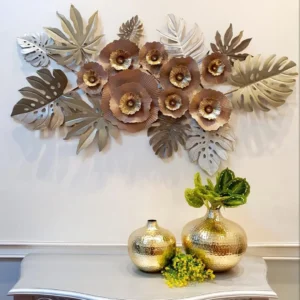 Large-Copper-Flowers-Wall-Art-Handmade-Rustic-Decor-56×30-Inches