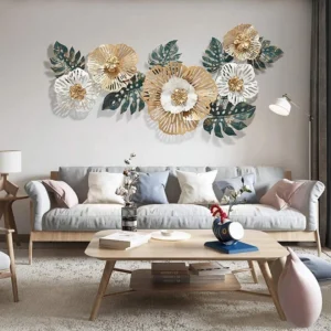 Large-Golden-White-Flowers-Abstract-Metal-Wall-Art.