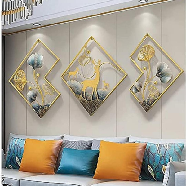 Large-Metal-Deer-Wall-Art-with-Goinko leaves