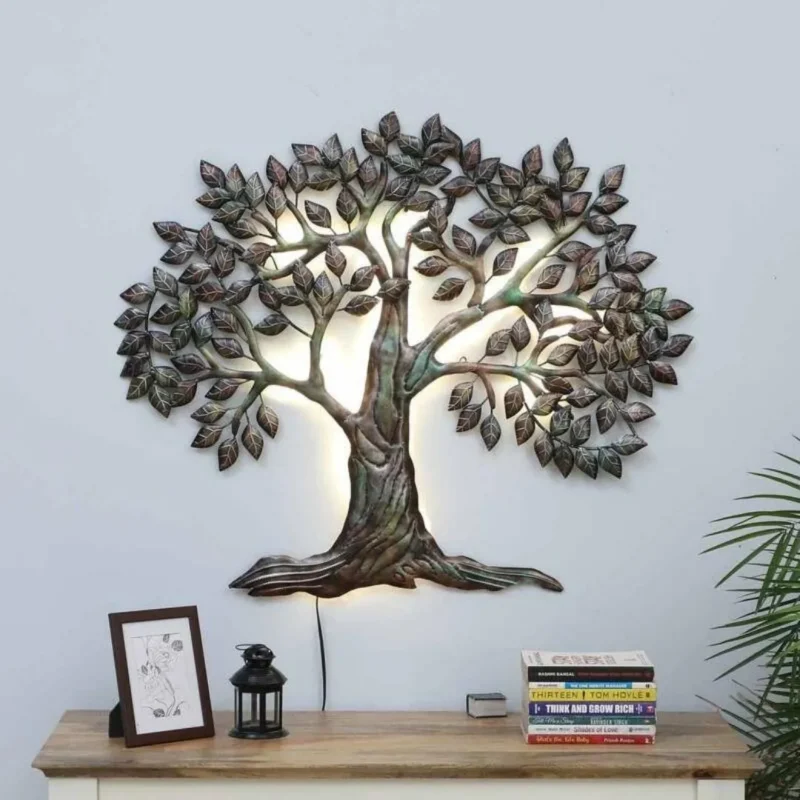 Large-Multicolor-Metal-Wall-Art-with-LED-Light-for-hall