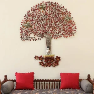 Large-Redish-Leafy-Tree-Buddha-Wall-Art