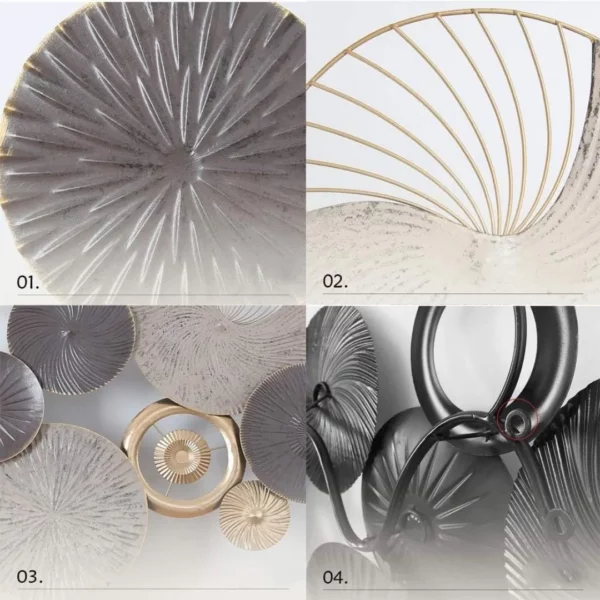 Modern 3D Stereo Wrought Plate Wall Art Hanging Online - Elegant Metal Decor for Your Home Renovation, Interior Designers in India (48x24 Inch)