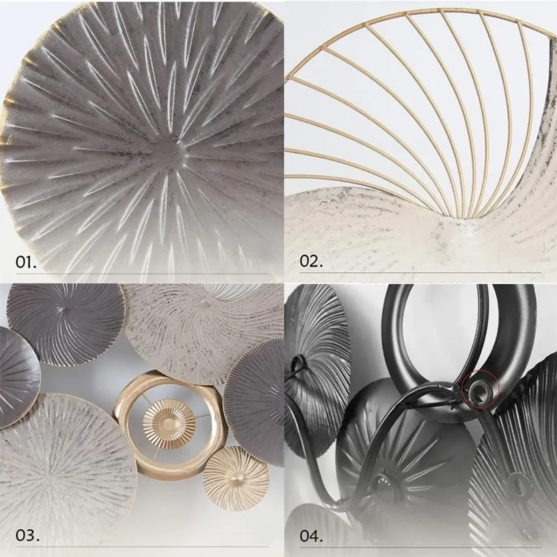 Modern 3D Stereo Wrought Plate Wall Art Hanging Online - Elegant Metal Decor for Your Home Renovation, Interior Designers in India (48x24 Inch) - Image 6