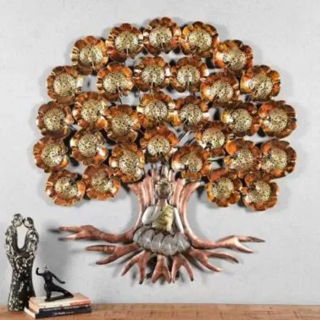 Premium-Buddha-Wall-Art-Double-Layer-Leaves-Design