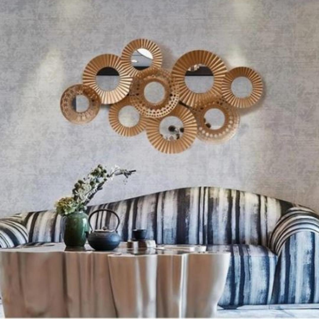 Stylish Metal Wall Art for Living Room - Size 48x24 Inches