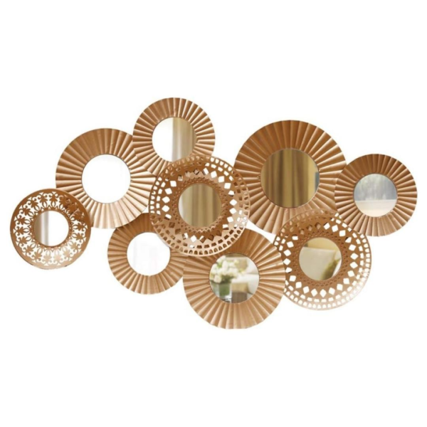 Wrought Iron Wall Hanging Decorative Mirror - Big Circular Rings Wall